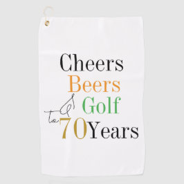 70th Birthday Golf Cheers and Beers Golfhanddoek