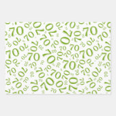 70th Birthday Green & White Number Pattern 70 Inpakpapier Vel (Voorkant 2)