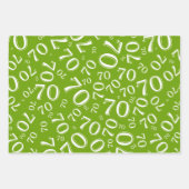 70th Birthday Green & White Number Pattern 70 Inpakpapier Vel (Voorkant)