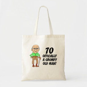 70th Birthday Grumpy Old Man Canvas tas