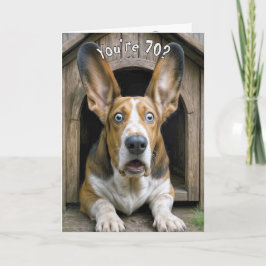 70th Birthday Humor with Basset Hound  Kaart
