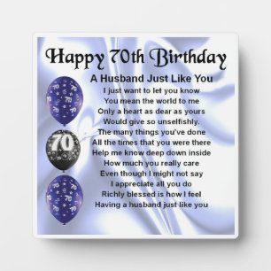 70th Birthday Husband Poem Plaque Fotoplaat