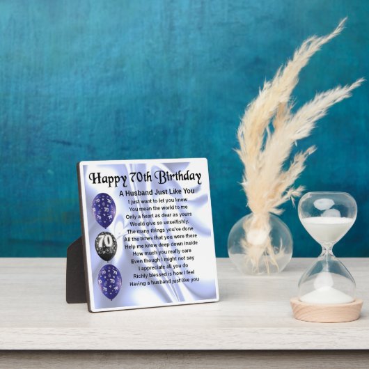 70th Birthday Husband Poem Plaque Fotoplaat (Insitu)