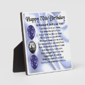 70th Birthday Husband Poem Plaque Fotoplaat (Voorkant)