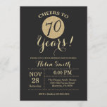 70th Birthday Invitation Black en Gold Glitter Kaart<br><div class="desc">70e verjaardag Uitnodiging zwarte en Gold Glitter Card. Voor verdere aanpassing,  te klikken gelieve de knoop "van de Aanpassing het"en ons ontwerphulpmiddel te gebruiken om deze sjabloon te wijzigen.</div>