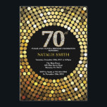 70th Birthday Invitation Black en Gold Glitter Kaart<br><div class="desc">70e uitnodiging van de verjaardag. Zwart en goudglitter. Gold Diamond. Volwassenenfeest. Voor mannen of vrouwen. Voor verdere aanpassing,  te klikken gelieve de knoop "van de Aanpassing het"en ons ontwerphulpmiddel te gebruiken om deze sjabloon te wijzigen.</div>