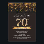 70th Birthday Invitation Black en Gold Glitter Kaart<br><div class="desc">70e uitnodiging van de verjaardag. Zwart en goudglitter. Volwassenende Birthday Party nodigt uit. Vrouwen of Mannen Bday Bash. Voor verdere aanpassing,  te klikken gelieve de knoop "van de Aanpassing het"en ons ontwerphulpmiddel te gebruiken om deze sjabloon te wijzigen.</div>