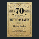 70th Birthday Invitation Black en Gold Glitter Kaart<br><div class="desc">70e verjaardag Uitnodiging Black en Gold Glitter Typografie. Zwart en goudglitter achtergrond. Volwassen verjaardag. Mannelijke Mannen of vrouwen: Birthday. Kinder jongen of meisje Lady Teen Teenage Bday Invite. 13e 15e 16e 18e 21e 30e 40e 50e 60e 70e 80e 90e 100e. Elke leeftijd. Voor verdere aanpassing, te klikken gelieve de knoop...</div>