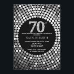 70th Birthday Invitation Black en Silver Glitter Kaart<br><div class="desc">70e uitnodiging van de verjaardag. Black and Silver Glitter. Silver Diamond. Volwassenenfeest. Voor mannen of vrouwen. Voor verdere aanpassing,  te klikken gelieve de knoop "van de Aanpassing het"en ons ontwerphulpmiddel te gebruiken om deze sjabloon te wijzigen.</div>