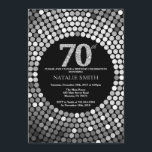 70th Birthday Invitation Black en Silver Glitter Kaart<br><div class="desc">70e uitnodiging van de verjaardag. Black and Silver Glitter. Silver Diamond. Volwassenenfeest. Voor mannen of vrouwen. Voor verdere aanpassing,  te klikken gelieve de knoop "van de Aanpassing het"en ons ontwerphulpmiddel te gebruiken om deze sjabloon te wijzigen.</div>