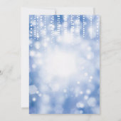 70th Birthday Invitation Blue Glitter Kaart (Achterkant)