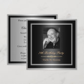 70th Birthday Invitation - Foto Kaart (Voorkant / Achterkant)