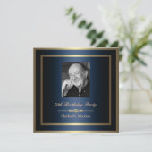 70th Birthday Invitation - Foto Kaart (Staand voorkant)