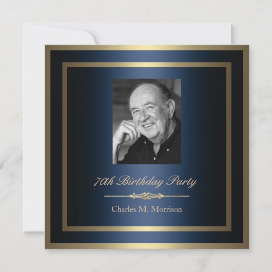 70th Birthday Invitation - Foto Kaart (Voorkant)