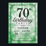 70th Birthday Invitation Green Glitter Kaart<br><div class="desc">70th Birthday Uitnodiging met de Groene Lichten van het Koord met de Groene Achtergrond van Glitter. Groene verjaardag. Volwassen verjaardag. Mannen of vrouwen uitgenodigd. 13e 15e 16e 18e 21e 30e 40e 50e 60e 70e 90e 100e, elke leeftijd. Voor verdere aanpassing, te klikken gelieve de knoop "van de Aanpassing het"en ons...</div>