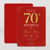 70th Birthday Invitation  Kaart (Voorkant / Achterkant)