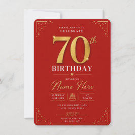 70th Birthday Invitation  Kaart