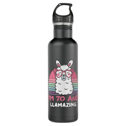 70th Birthday Llamazing Llama 70 Year Old Birthday Waterfles (Voorkant)