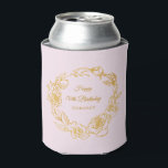 70th Birthday Luxe Gold Roos Blush Pink Blikjeskoeler<br><div class="desc">Elegante gepersonaliseerde koelbox van 70 jaar is voorzien van scriptkalligrafie omgeven door een luxe gouden rozen krans. De open gouden rozen zien er prachtig uit tegen de blush roze achtergrond. U kunt de achtergrondkleur in elke gewenste kleur wijzigen. Alle tekst kan worden bewerkt. Dit artikel maakt deel uit van het...</div>