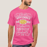 70th Birthday  Man Myth Legend 19 november T-shirt<br><div class="desc">70th Birthday  Man Myth Legend November 1952 .</div>