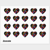 70th Birthday Music Notes  Heart Sticker (Vel)