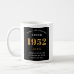 70th Birthday Name 1952 Black Gold Elegant Chic Koffiemok<br><div class="desc">Een gepersonaliseerde elegante koffie-mok die gemakkelijk kan worden aangepast voor die speciale gelegenheid.</div>