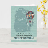 70th Birthday Native American Beer Dreamweaver Kaart (Gele Bloem)