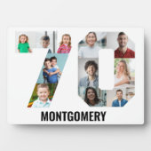 70th Birthday Number 70 Photo Collage 11 Photo Fotoplaat (voorkant)