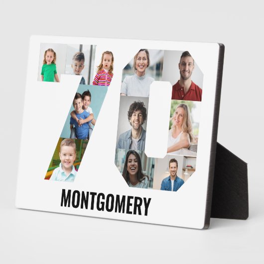 70th Birthday Number 70 Photo Collage 11 Photo Fotoplaat (Zijkant)