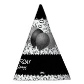 70th Birthday Number Pattern Black/White Scallops Feesthoedjes (Rechts)