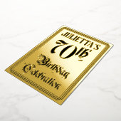 70th Birthday Party — Elegant Script + aangepaste Folie Uitnodiging (Gedraaid)