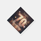 70th Birthday Party Gold Disco Music Notes Black Servet (Hoek)