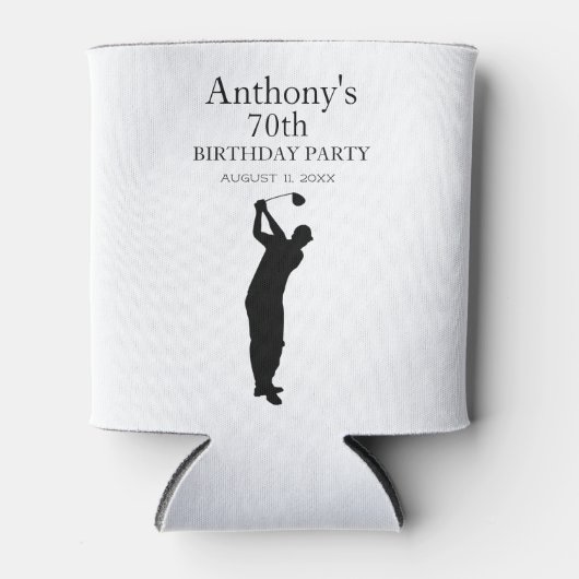 70th Birthday Party Golfer Elegant Par Seventieth  Blikjeskoeler (Voorkant)