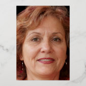 70th Birthday party gouden foto blauw groen abstra Folie Uitnodiging (Achterkant)