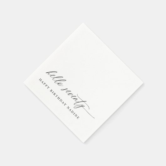 70th Birthday Party Hello 70 Modern Milestone Servet (Hoek)