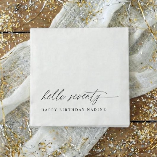 70th Birthday Party Hello 70 Modern Milestone Servet