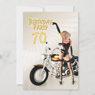70th Birthday party Invitation Kaart