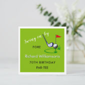 70th Birthday Party Men's Golf Theme Kaart (Staand voorkant)