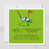 70th Birthday Party Men's Golf Theme Kaart (Achterkant)