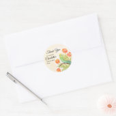 70th Birthday Party Parakeet with Tulips  Ronde Sticker (Envelop)