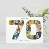 70th Birthday Party Photo Invitation Kaart (Staand voorkant)