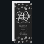 70th Birthday Party Program Silver Confetti Menu Kaart<br><div class="desc">Elegant ontwerp "Birthday Party Program" met Glitter Confetti in Silver & Black met aangepaste tekst.</div>