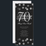 70th Birthday Party Program Silver Confetti Menu Kaart<br><div class="desc">Elegant ontwerp "Birthday Party Program" met Glitter Confetti in Silver & Black met aangepaste tekst.</div>