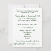 70th Birthday Party-Relax/with Quote Kaart (Achterkant)