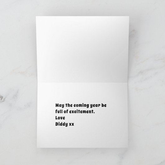 70th Birthday Personalized Retro Funny Cartoon Kaart (Binnen)