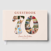 70th Birthday Photo Collage Milestone Guestbook Gastenboek (Voorkant)