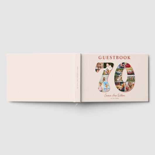 70th Birthday Photo Collage Milestone Guestbook Gastenboek (Volledig)