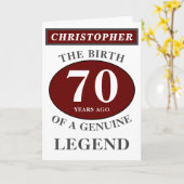 70th Birthday Red Echte Legend Jouw namen toevoege Kaart (Gele Bloem)