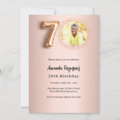 70th Birthday roos gouden foto Kaart (Voorkant)