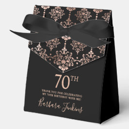 70th Birthday Rose Gold Elegant Thank You  Bedankdoosjes
